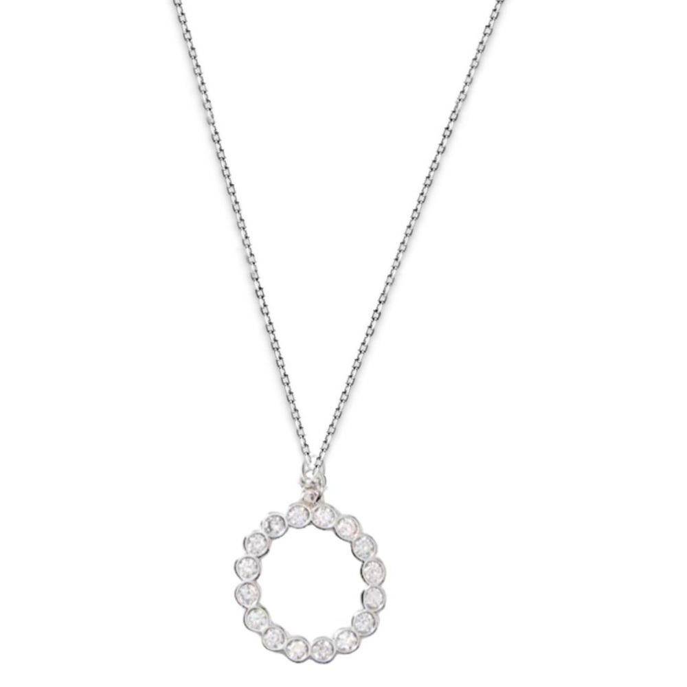 KATE SPADE • Full Circle Silver Crystal Pendant Necklace